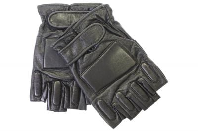 Mil-Force Half Finger SWAT Gloves (Black) - Size Extra Large - Detail Image 1 © Copyright Zero One Airsoft