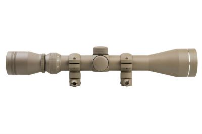 NCS 3-9x40 Scope with P4 Sniper Reticule & 20mm Mount Rings (Tan) - Detail Image 3 © Copyright Zero One Airsoft