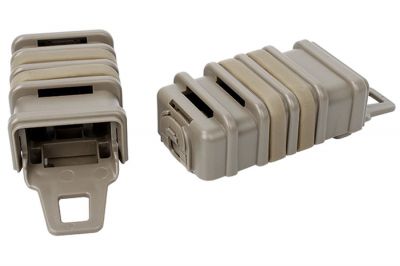 FMA MOLLE PM7 Fast Magazine Pouch - Set of 2 (Dark Earth) - Detail Image 2 © Copyright Zero One Airsoft