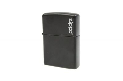 Zippo Lighter (Black with Logo) - Detail Image 1 © Copyright Zero One Airsoft
