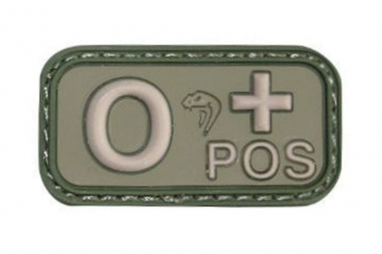 Viper Velcro PVC Blood Group Patch O+ (Olive) - &copy; Copyright Zero One Airsoft