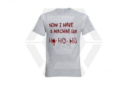 ZO Combat Junkie T-Shirt "Bloody Ho Ho Ho" (Light Grey) - Size 2XL © Copyright Zero One Airsoft