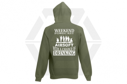 ZO Combat Junkie Hoodie 'Weekend Forecast' (Olive) - Size Large - © Copyright Zero One Airsoft