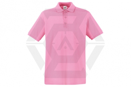 Fruit Of The Loom Premium Polo T-Shirt (Light Pink) - Size Medium - © Copyright Zero One Airsoft