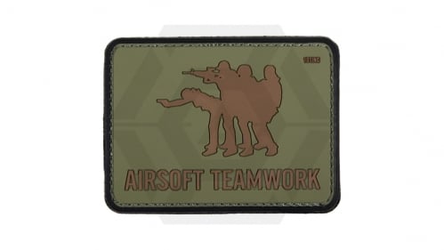 101 Inc PVC Velcro Patch &quotAirsoft Teamwork" (Olive) - © Copyright Zero One Airsoft