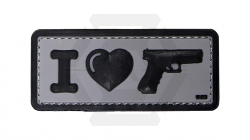 101 Inc PVC Velcro Patch &quotI Love Glock" (Black) - © Copyright Zero One Airsoft