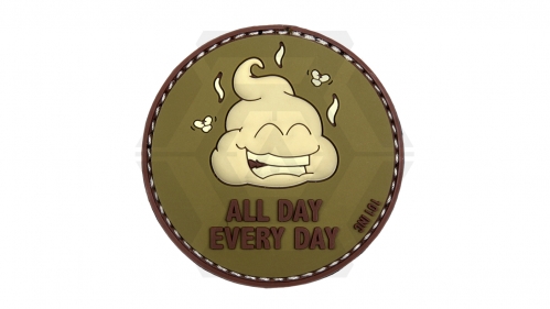 101 Inc PVC Velcro Patch "All Day Every Day" (Olive) - © Copyright Zero One Airsoft