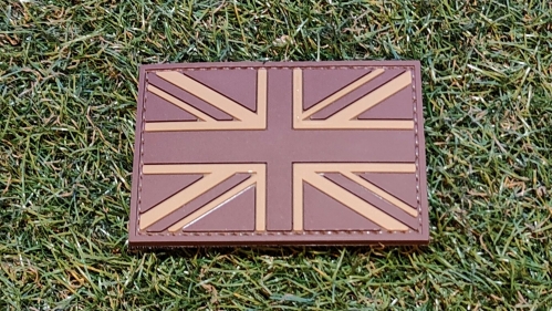 ZO PVC Velcro Patch "UK" (Tan) - &copy; Copyright Zero One Airsoft