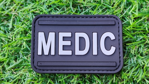 ZO PVC Velcro Patch "Medic" (Grey) - &copy; Copyright Zero One Airsoft