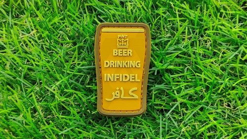ZO PVC Velcro Patch "Beer Drinking Infidel" (Tan) - &copy; Copyright Zero One Airsoft