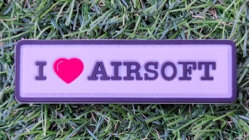 ZO PVC Velcro Patch "I Love Airsoft" - © Copyright Zero One Airsoft