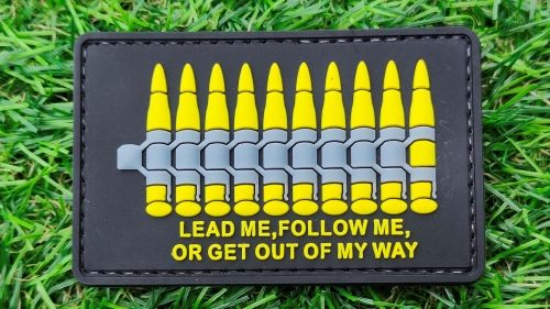 ZO PVC Velcro Patch "Lead Me" (Yellow) - &copy; Copyright Zero One Airsoft