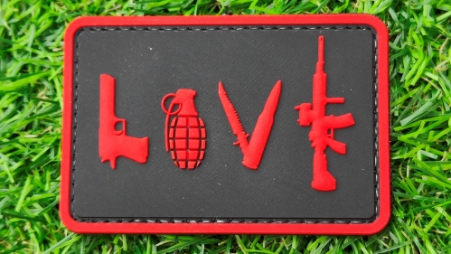 ZO PVC Velcro Patch "Love Red" - &copy; Copyright Zero One Airsoft