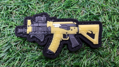 ZO PVC Velcro Patch "AK" (Tan) - &copy; Copyright Zero One Airsoft
