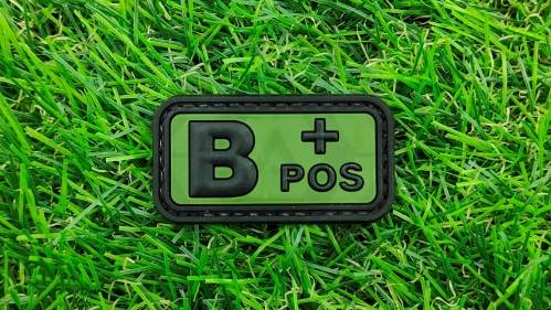 ZO PVC Velcro Patch "B+" (Olive) - &copy; Copyright Zero One Airsoft