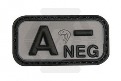 Viper Velcro PVC Blood Group Patch A- (Black) - &copy; Copyright Zero One Airsoft