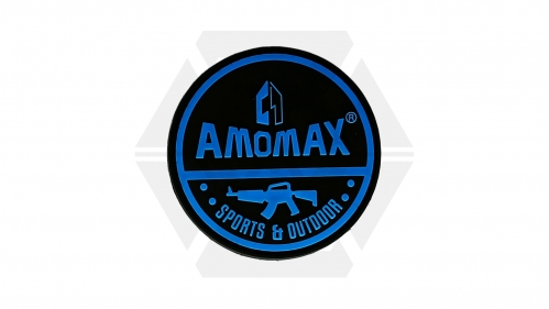 Amomax PVC Patch (Black & Blue) - © Copyright Zero One Airsoft