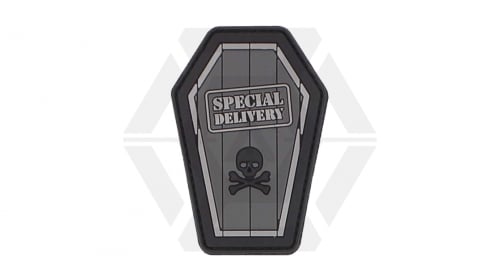 101 Inc PVC Velcro Patch &quotSpecial Delivery" (Grey) - © Copyright Zero One Airsoft