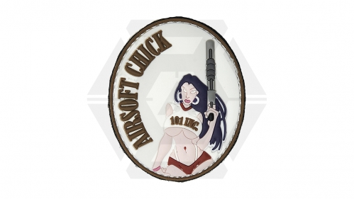 101 Inc PVC Velcro Patch "Airsoft Chick" - © Copyright Zero One Airsoft