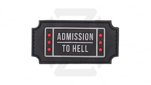 101 Inc PVC Velcro Patch "Admission To Hell" (Black) - © Copyright Zero One Airsoft