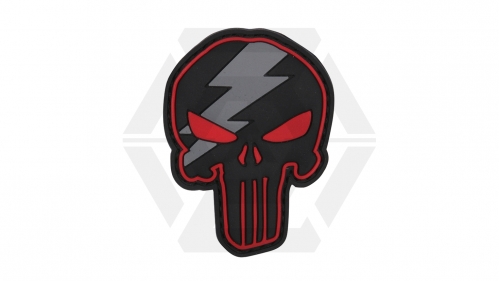 101 Inc PVC Velcro Patch &quotPunisher Lightning" (Red) - © Copyright Zero One Airsoft