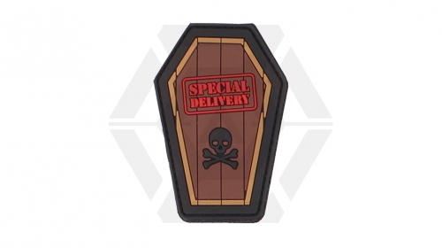 101 Inc PVC Velcro Patch "Special Delivery" (Brown) - © Copyright Zero One Airsoft