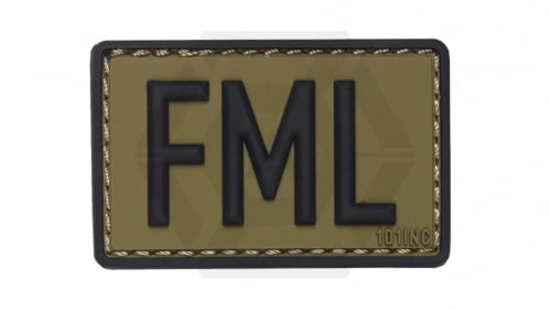 101 Inc PVC Velcro Patch &quotFML" (Green) - © Copyright Zero One Airsoft