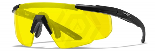 Wiley X Saber Advanced Glasses with Matte Black Frame & Yellow Contrast Enhancing Lens - © Copyright Zero One Airsoft