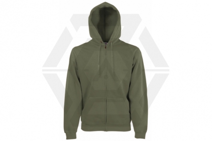 Fruit Of The Loom Premium Zipped Hoodie (Classic Olive) - Size 2XL - © Copyright Zero One Airsoft