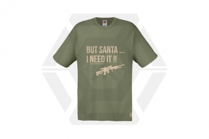 ZO Combat Junkie Christmas T-Shirt "Santa I NEED It Sniper" (Olive) - Size 2XL - © Copyright Zero One Airsoft
