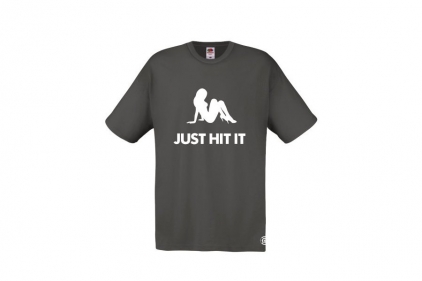 ZO Combat Junkie T-Shirt "Babe Just Hit It" (Grey) - Size 2XL - © Copyright Zero One Airsoft