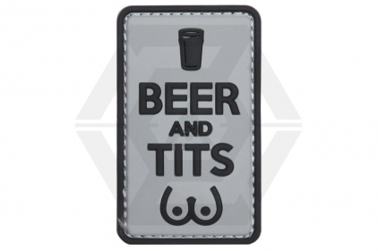 101 Inc PVC Velcro Patch "Beer & Tits" (Black) - © Copyright Zero One Airsoft
