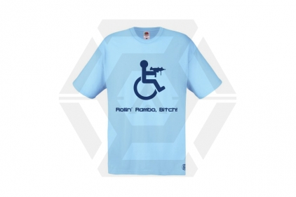 ZO Combat Junkie T-Shirt 'Rollin' Rambo' (Blue) - Size Small - &copy; Copyright Zero One Airsoft