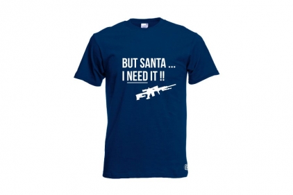 ZO Combat Junkie Christmas T-Shirt 'Santa I NEED It Sniper' (Navy) - Size Medium - &copy; Copyright Zero One Airsoft