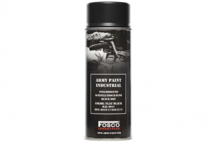 Fosco Army Spray Paint 400ml (Flat Black) - © Copyright Zero One Airsoft