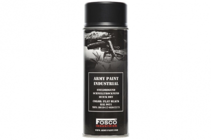 Fosco Army Spray Paint 400ml (Flat Black) - &copy; Copyright Zero One Airsoft