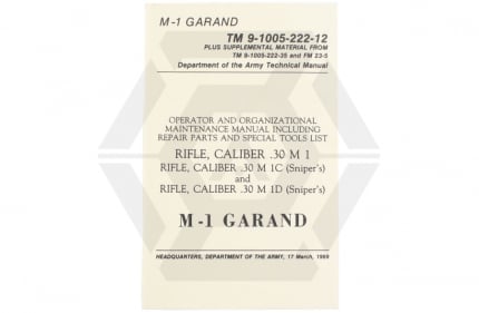 U.S Army M1 Garand Technical Manual - © Copyright Zero One Airsoft