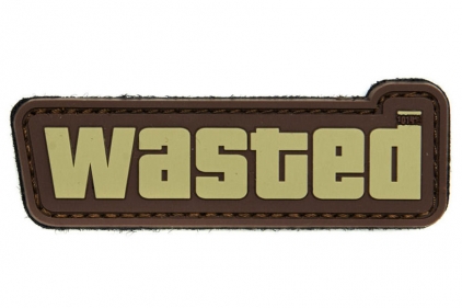 101 Inc PVC Velcro Patch "Wasted" (Brown) - © Copyright Zero One Airsoft