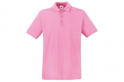 Fruit Of The Loom Premium Polo T-Shirt (Light Pink) - Size Small - © Copyright Zero One Airsoft