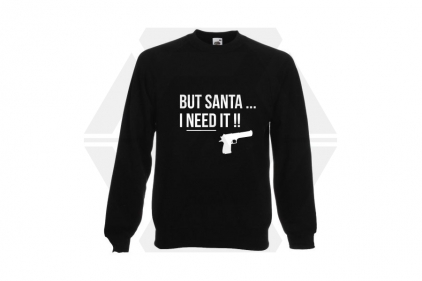 ZO Combat Junkie Christmas Jumper "Santa I NEED It Pistol" (Black) - Size 2XL - &copy; Copyright Zero One Airsoft