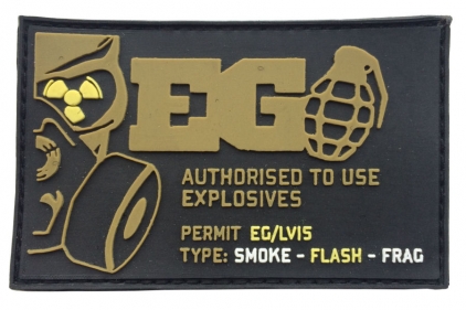 Enola Gaye Velcro PVC Patch "Explosives Permit" © Copyright Zero One Airsoft