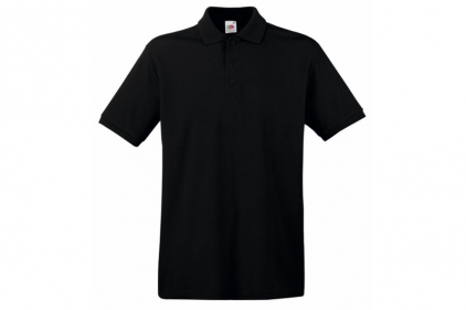 Fruit Of The Loom Premium Polo T-Shirt (Black) - Size Large - &copy; Copyright Zero One Airsoft