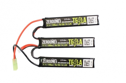 ZO Tesla Battery 11.1v 1100mAh 15C LiPo (Triplet) - © Copyright Zero One Airsoft