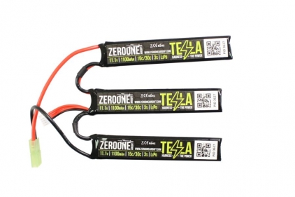 ZO Tesla Battery 11.1v 1100mAh 15C LiPo (Triplet) - &copy; Copyright Zero One Airsoft