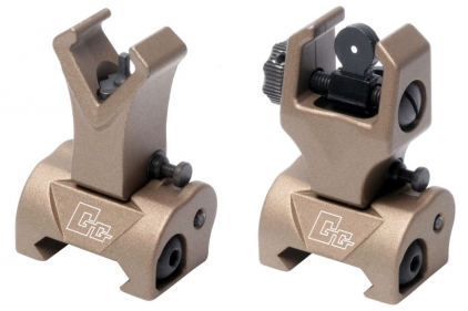 G&G 20mm RIS Flip-Up Front & Rear Sight Set (Tan) - © Copyright Zero One Airsoft