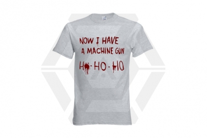 ZO Combat Junkie T-Shirt 'Bloody Ho Ho Ho' (Light Grey) - Size Large - © Copyright Zero One Airsoft