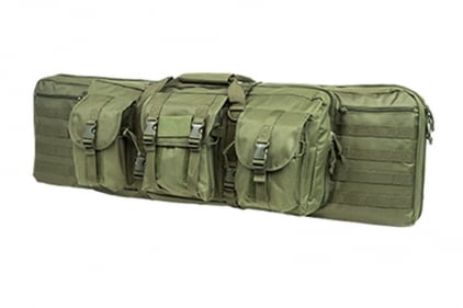 NCS VISM MOLLE Double Rifle Case 42" with Side Pouches (Olive) - © Copyright Zero One Airsoft