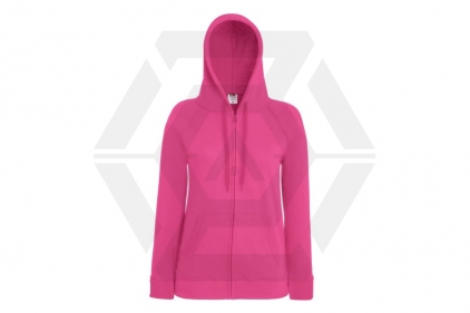 Fruit Of The Loom Women's Lightweight Zipped Hoodie (Fuchsia) - Size Large - &copy; Copyright Zero One Airsoft