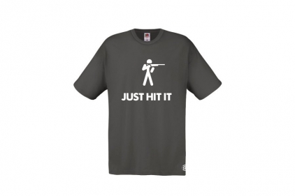 ZO Combat Junkie T-Shirt 'Just Hit It' (Grey) - Size Medium - © Copyright Zero One Airsoft