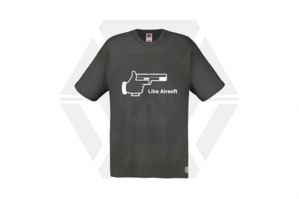 ZO Combat Junkie T-Shirt 'Like Airsoft' (Grey) - Size Extra Large © Copyright Zero One Airsoft